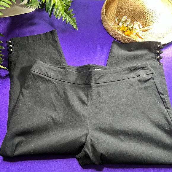 📌JM Collection Comfy Elastic Wide Waistband Rayon Blend Capri - Picture 2 of 14